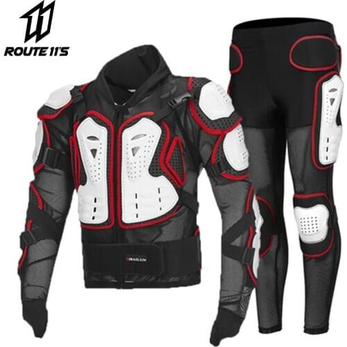 Motorcycle Jackets Motorcycle Armor Racing Body Protector Jacket Motocross Motorbike Protective Gear + Pants Protector