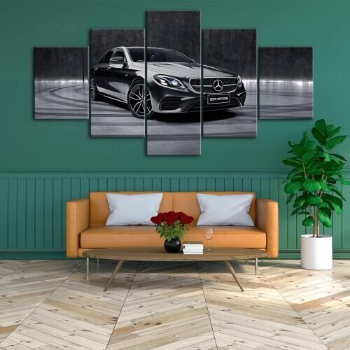 Wall Art HD Printed Black Car Handsome 5 Pieces Pictures Canvas Gift Home Decor Modular Painting Frame Cuadros For Living Room