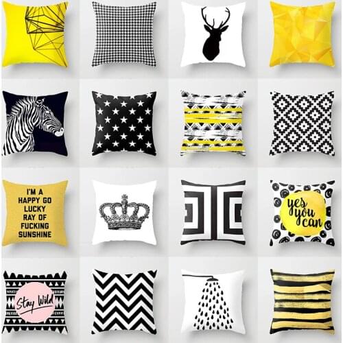 Nordic Geometry Cushion Cover Deer Zebra Chevron Diamond Sofa Pillow Cases Bedroom Home Decor Car Office Decorative Accessories