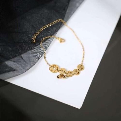 MEYRROYU Stainless Steel Gold Color Coins Anklet Joker Simple Anklet 2021 New For Female Fashion Girl\s Jewelry Periscelides