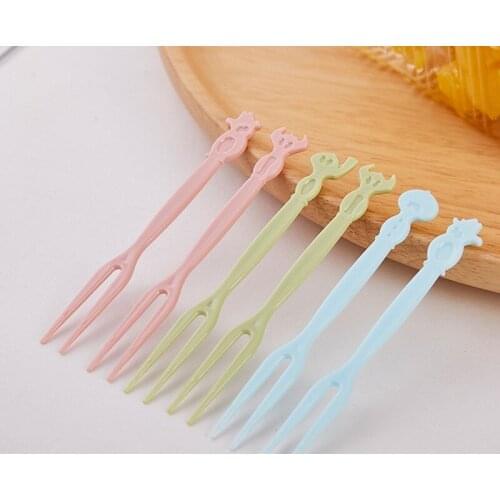 50pcs Plastic Disposable Forks Dessert Fruit Cake Salad Forks Wedding Party Birthday Disposable Fork
