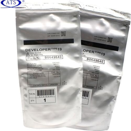 2PCS Black Developer Powder Type 19 For Ricoh Aficio AF 1015 1018 1018D 220 270 Compatible AF1015 AF1018 AF1018D AF220 AF270