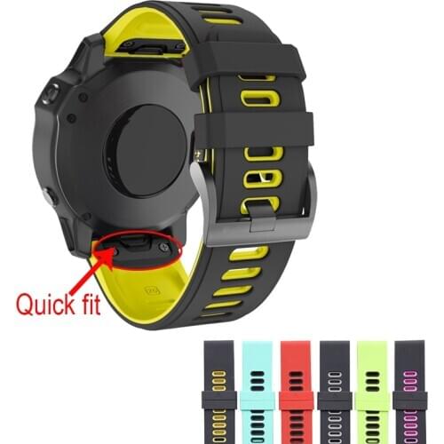26 22mm Watchband for Garmin Fenix 6X 5X 5 Plus 3 3 HR Forerunner 935 845 Watch Quick Release Silicone Easy fit Wrist Band Strap