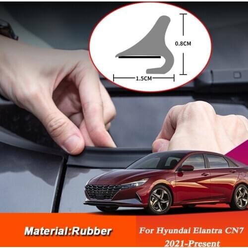 1.8M Car Rubber Hood Protector Seal Noise Insulation Front Windshield Edge Sealing Strip For Hyundai Elantra CN7 2021-Present