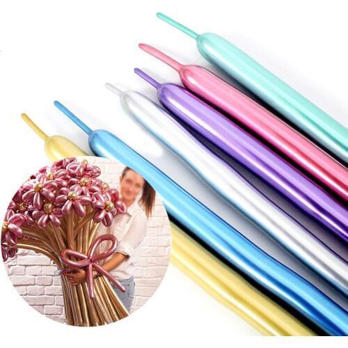 10pcs Long Latex balloons metallic Magic Balloon 260 Magic Strip Balloon Blended Styling Twist Latex Ballon Birthday Party ball