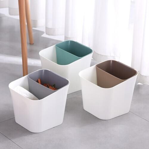 Sorting trash can Garbage Bin Kitchen Trash Bin Double Bucket Corner Garbage Can Round Plastic Bathroom Dustbin Recycle Bin