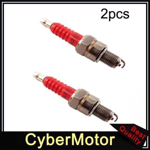 Motorcycle Red A7TC Ignition Spark Plug For 50cc 90cc 110cc 125cc 140cc 150cc 160cc Engine Pit Dirt Bike ATV Quad Go Kart Buggy
