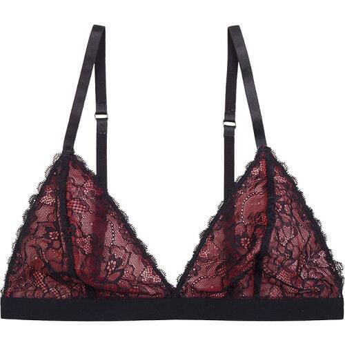 Ultra-thin bra wireless plus size underwear female lace sexy bralette triangle cup