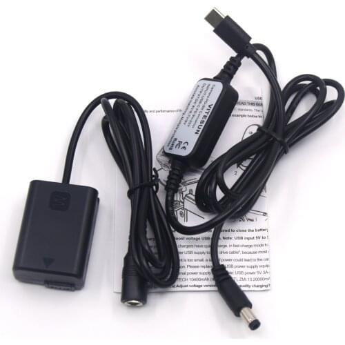 USB Type-C PD Power bank Cable+NP-FW50 Dummy Battery for Sony A7S2 A7S A7 II R RII a7m2 A6000 A6300 A6500 A7000 ZV-E10