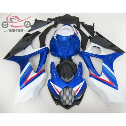 High quality Injection mold fairings kit for Suzuki GSXR1000 K7 2007 2008 blue white Chinese fairing body parts GSXR 1000 07 08