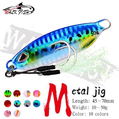 WALK FISH Metal Jig Fishing Lure Weights 10-50g Jigging Sinking Bass Isca Artificial Bait Pesca Accesorios Mar Carp Fish Angeln