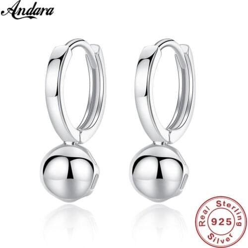 Authentic 100% 925 Sterling Silver Round Earrings For Women Wedding Jewelry Accessories