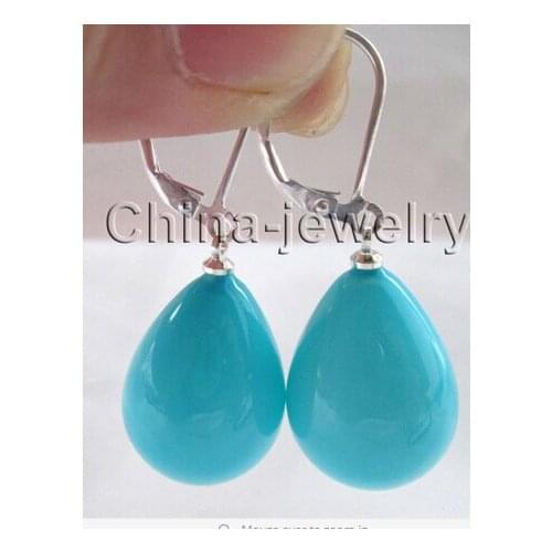 Beautiful blue sea shell pearl earring - 925 silver >Lovely Fine Nobility Ladys Womens Earrings