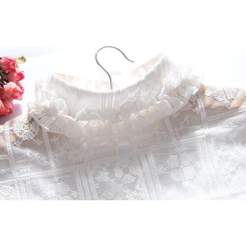 Fake collar women Blue jeans detachable shirt Pullover Choker Necklace fashion crystal pearl cowboy shirt lapel lace