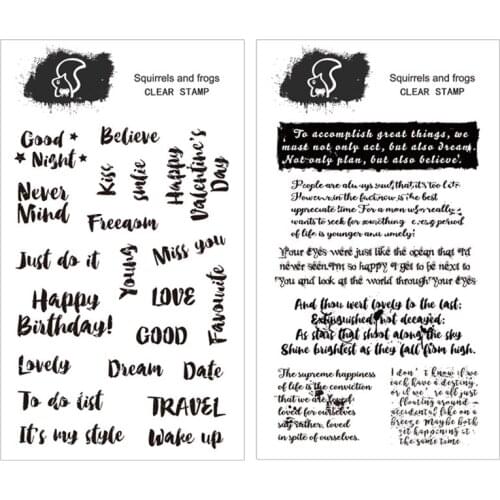 1Pcs Words Stamps Clear Stamp Card Making Decorative Paper Card Crafts Transparent DIY Scrapbooking Silicone Photo Album Decor