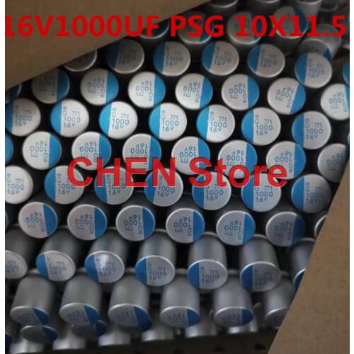 20PCS NIPPON PSG 16V1000UF 10X11.5MM Motherboard Solid Polymer Capacitor psg 1000UF 16V CHEMI-CON Aluminum shell electrolysis