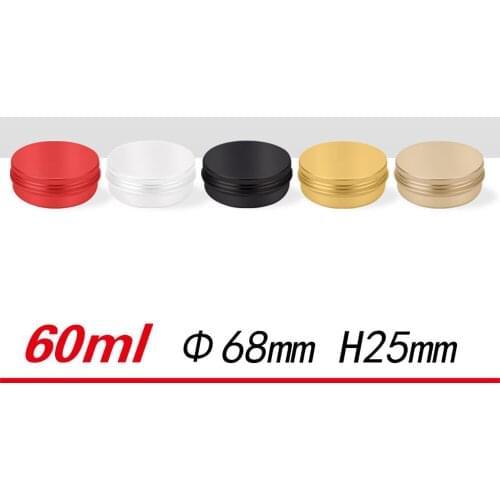 50pcs/lot 5 colors Aluminum Jars 60ml white red black gold Metal Tin 2oz Cosmetic Containers Crafts colorful Aluminum box ZKH92