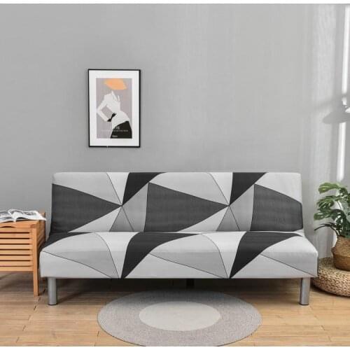 Sofa Bed Cover No Armrest Geometric Fashion Without Armrest capa de sofa Elastic Folding Furniture Decor Couch Protector Covers