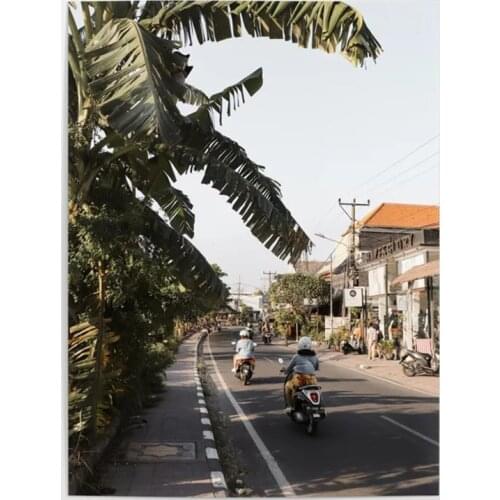 Home Decor Road Canggu Bail Indonesia Canvas Painting HD Prints Street View Poster Living Room Wall Art Modular Pictures Framed