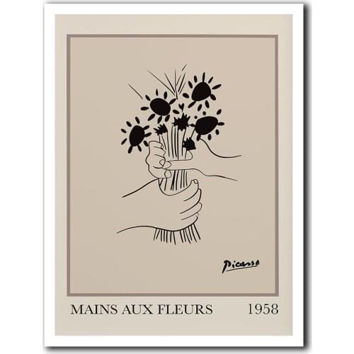 Picasso Sketch Print, Picasso Botanical Print, Line Art Print, Picasso Exhibition Print, Minimalist Wall Art, Modern Print