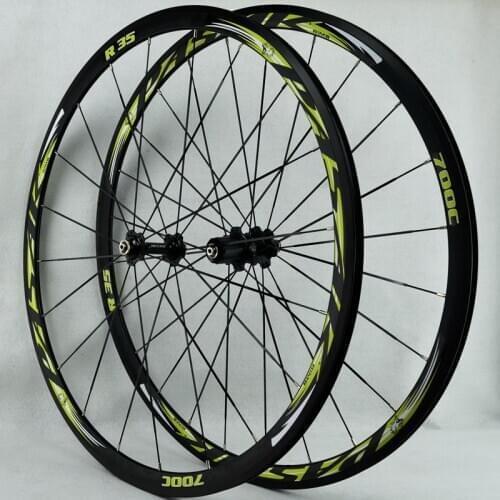 Ultralight Road bike wheel set 700C 30mm Rim aluminum alloy wheel set 4 bearing V brake bicycle wheel 7/11 speed 120 sound wheel