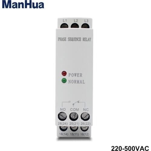 ManHua Three Phase 250V MR06S Sequency Protect Digital Display Voltage Overload Motor Control Relay With 2NO 2NC
