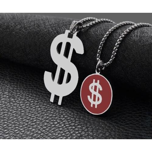 Titanium Steel Hip Hop Metal Necklace Stainless Steel Geometric Pendant Wild Necklace