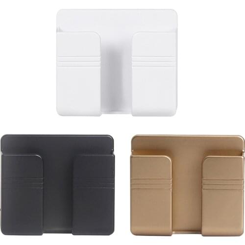 Wall Mounted Organizer Storage Box Remote Control Mounted Mobile Phone Plug Wall Holder Charging Multifunction Holder Stand hot