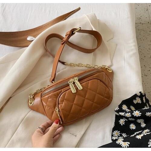 2021 New Waist Packs Women PU Leather Chest Cross Women Fanny Bags Fashion