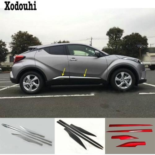 Car Body Side Door Trim Strip Molding Stream Lamp Panel Bumper Hoods Bumper 4pcs For Toyota C-HR CHR 2017 2018 2019 2020