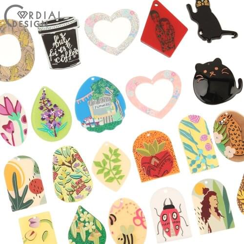 Cordial Design 50Pcs Jewelry Accessories/Charms/Earrings Making/Hand Made/Jewelry Findings & Components/Connectors/DIY Pendant