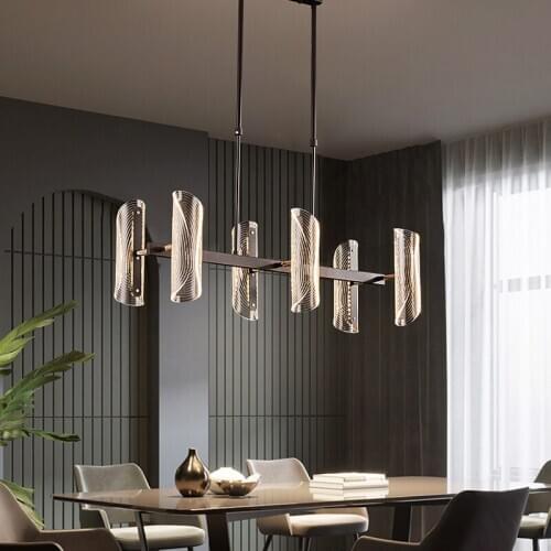 Modern Led Chandelier Lighting for Living Room Bedroom Restaurant Kitchen Pendant Chandeliers Black Indoor Suspension Lights