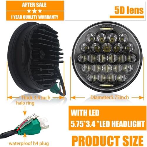 Super Bright Motorbike 5.75 inch led headlight flood/spot light DRL 75W 5D headLamp for Sportster Iron 883 Dyna