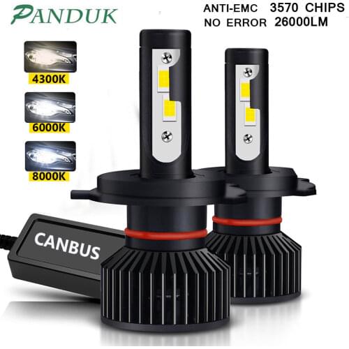 PANDUK H7 Led 26000LM 110W Canbus Headlight H1 H4 H8 H11 9005 9006 Hb3 9004 H13 9012 Led Bulb Turbo Lamp For Car 12V 6000K 8000K