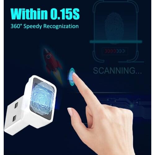 USB Fingerprint Reader Fingerprint Scanner Fingerprint Sensor Multi Finger & 360 Degree Touch Speedy Matching Biometric Laptop