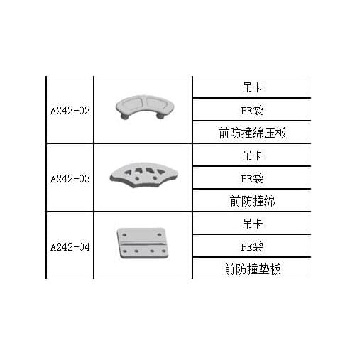 WLtoys A242 1:24 RC Car Parts A242-02 A242-03 A242-04 Pre collision cotton Press plate Cushion plate 3pcs/lot