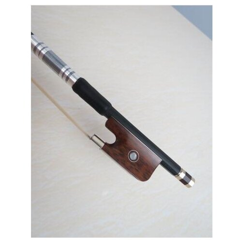 1pcs strong black Carbon fiber viola bow,white bow hair,snakewood frog