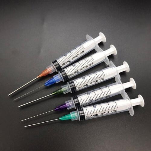 5Pcs 5ml Syringe Crimp Sealed Blunt End Tips For Makeup DIY Glue Oil Ink Solute Mixture Ink Cartridge For Industrial Use