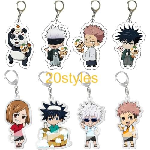 5pcs Jujutsu Kaisen Series Role Gojo Satoru Itadori Yuji Fushiguro Toge Figure Pendant Acrylic Key Ring toy KeyChain Charm gift