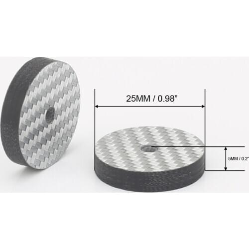 8xAudiocrast FT003 25x5mm Carbon Fiber Speaker Spike Isolation Stand Cone Base Pads Shoe Feet
