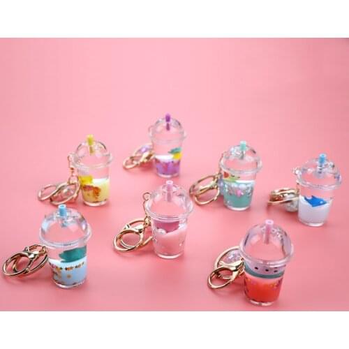 Glitter Keychain Pentagram Quicksand Keyring Floating Liquid Key Chain Pendant