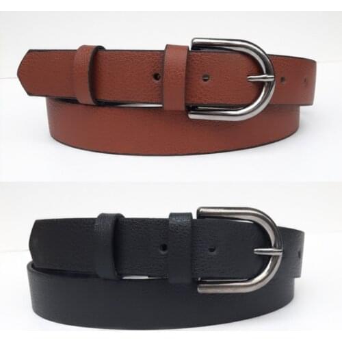 Black Tan Dual Belt Trend Women 'S Special Cut Belt High Quality Belt Buckle