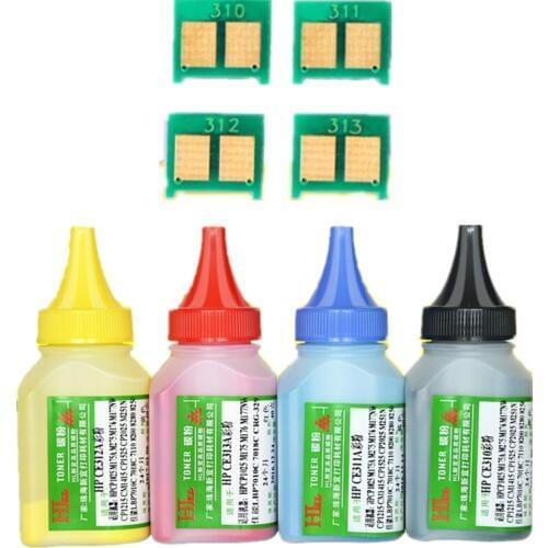 Color toner Powder + 4chip CF210A 210a 131A toner cartridge for HP LaserJet Pro 200 color M251nw M276n M276nw Laser printer