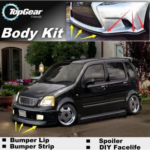 Bumper Lip Deflector Lips For Suzuki Karimun Wagon R / Solio Front Spoiler Skirt For TopGear Car Tuning / Body Kit / Strip