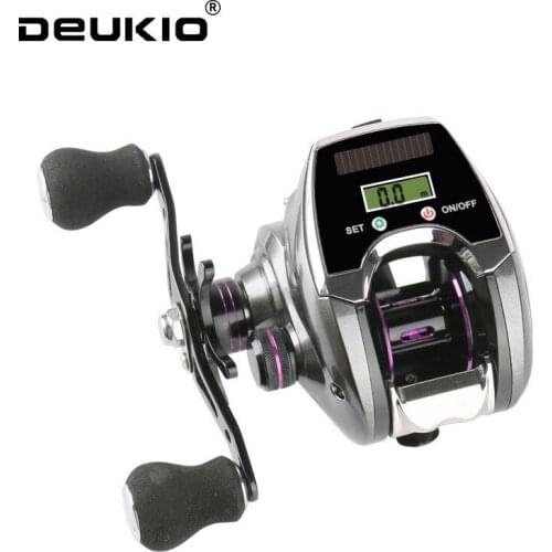 Digital Display Electronic Fishing Reels 6+1BB 8.0:1 High Speed Ratio Low Profile Line Counter Baitcasting Reels Fishing Tackle