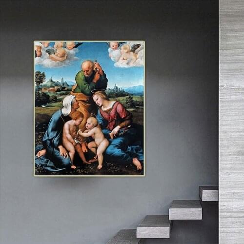 Holy family of Kannigiani by Raffaello Santi Canvas Oil Painting Aesthetics Picture Backdrop Wall Hanging Decor Home Decoration