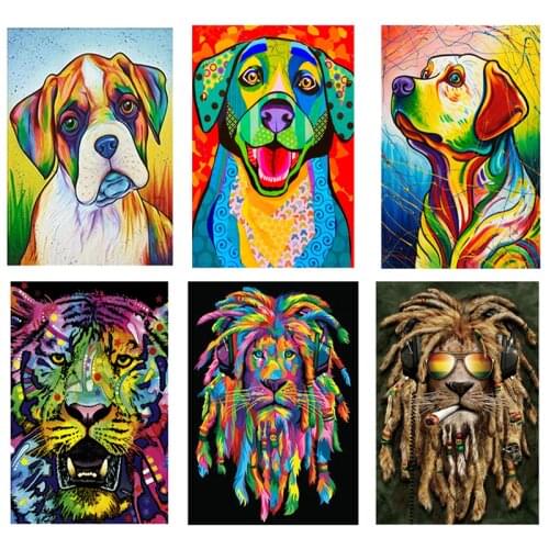 Animal Picture DIY Diamond Painting Cat Tiger 5D Diamond Embroidery Handmade Cross Stitch Kit Home Decor Crafts Gift Wall Art