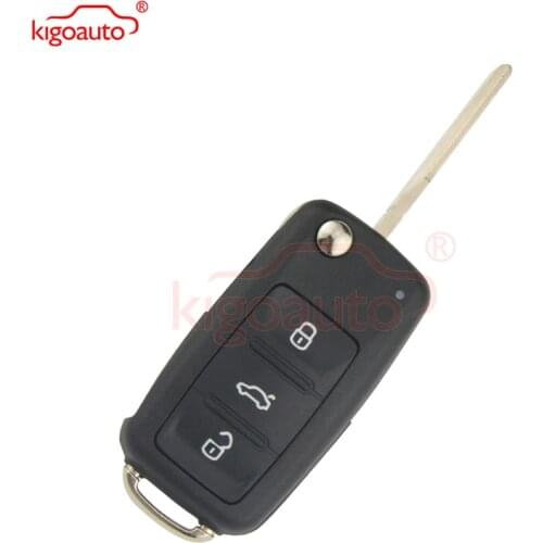 Kigoauto for Volkswagen Passat Polo Golf Jetta Beetle Tiguan 2012 5K0837202AD flip Remote key shell 3 button HU66 5K0 837 202 AD
