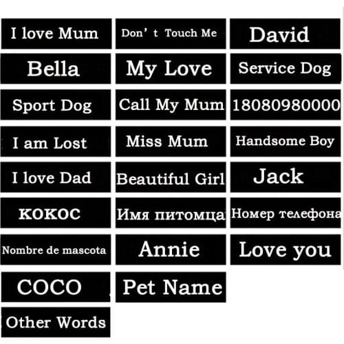 2ps Personalized Customized Dog K9 Harness Label Sticker Custom Tag DIY Logo Pet Harness Collar Vest Dogs Name Labe Pet Supply