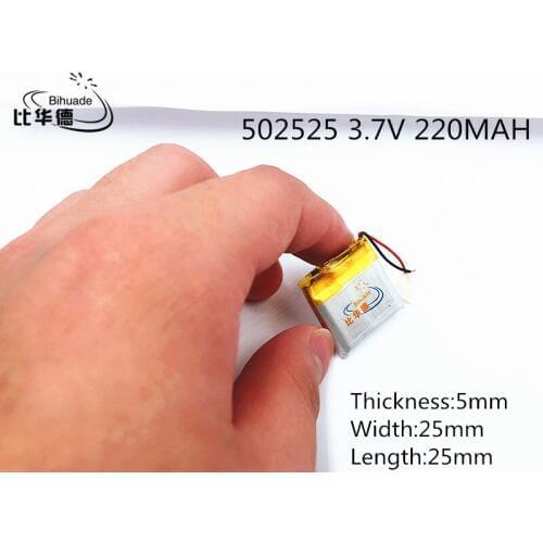 Li-Po Small battery Lipo battery 3.7v 220mAh lithium polymer battery 502525 for Smart devices, spea
